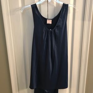 Dark blue satin pajama set